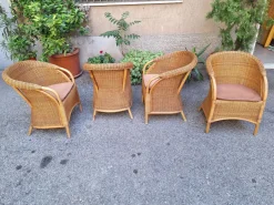 Pamono Vintage Outdoor Armchairs in Rattan and Bamboo, 1960s, Set of 2><noscript><img width=