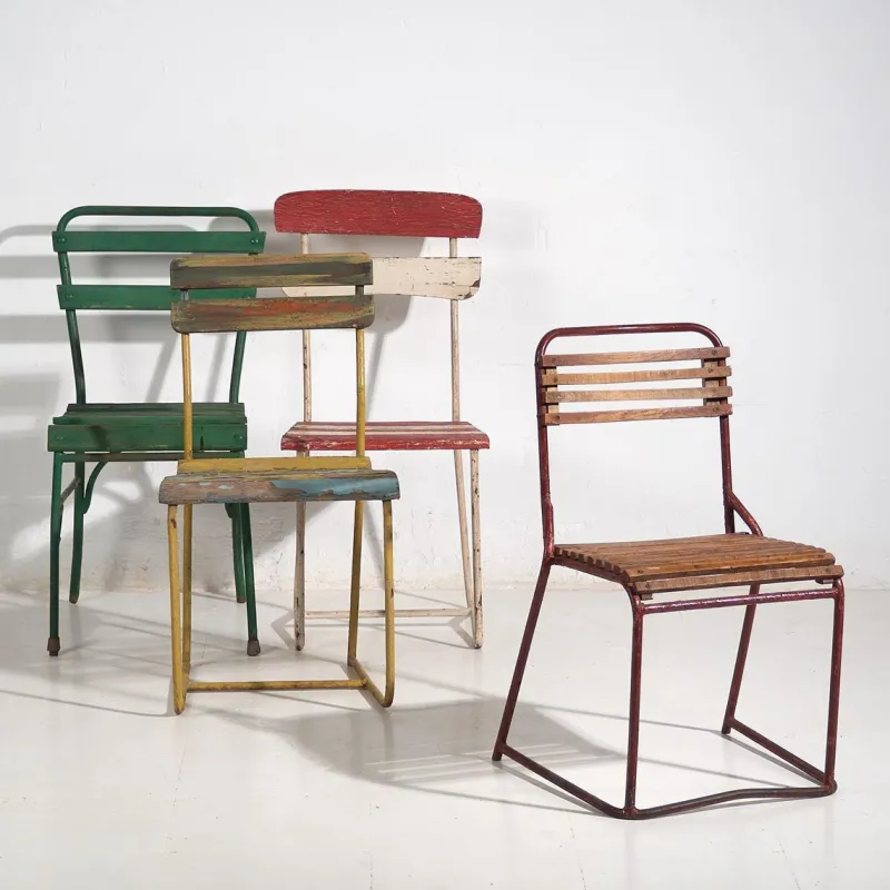 Clearance Pamono Vintage Outdoor Chairs, 1920, Set of 4
