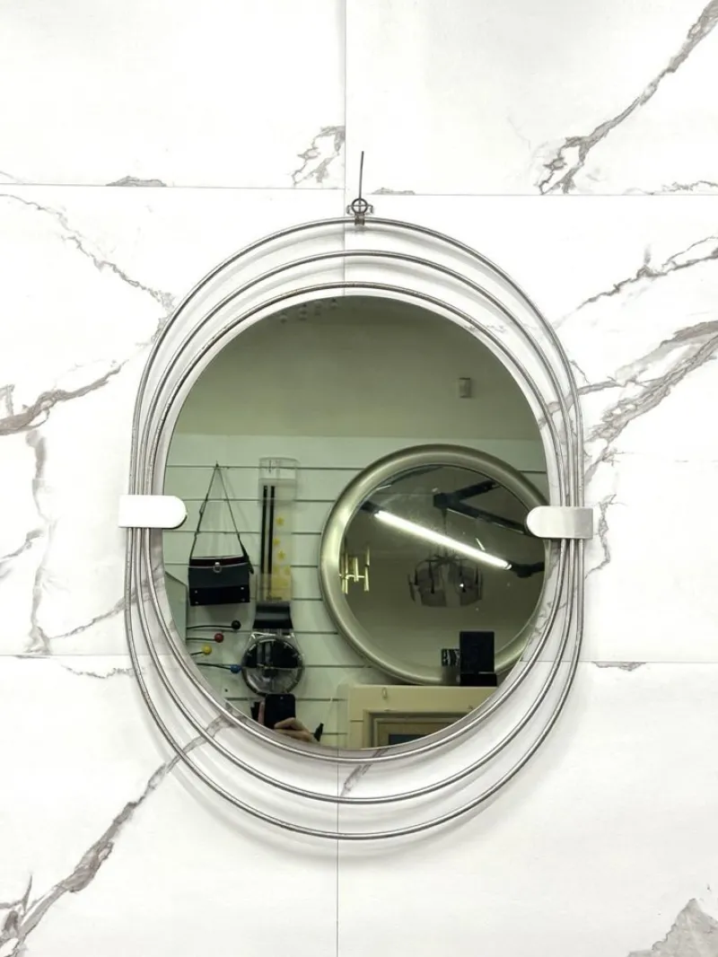 Outlet Pamono Vintage Oval Wall Mirror by Gaetano Sciolari, 1970s