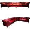 New Pamono Vintage Oxblood Red Chesterfield Corner Couch