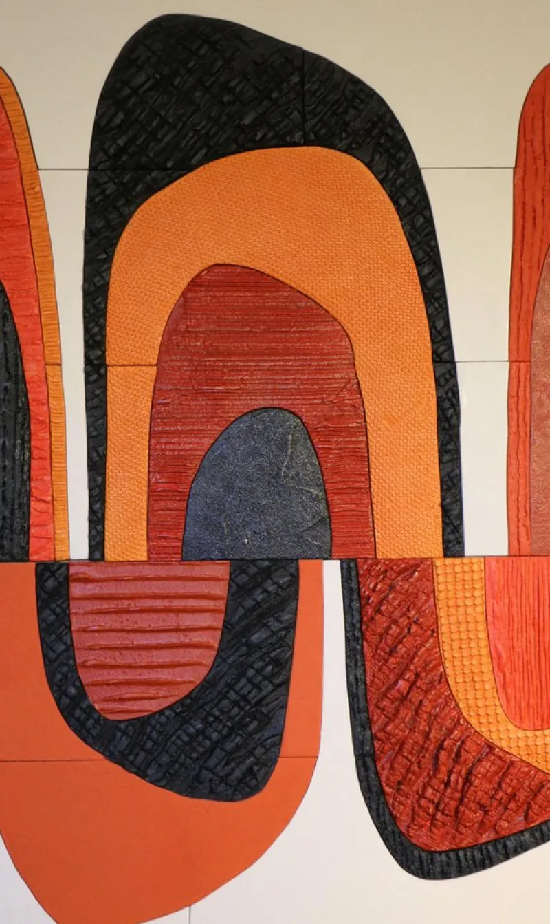 Sale Pamono Vintage Painting in Lime, Clay, Plaster and Waxed Concrete by Véronique Lamothe