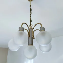 Pamono Vintage Pendant Light in Glass from Honsel, 1970s