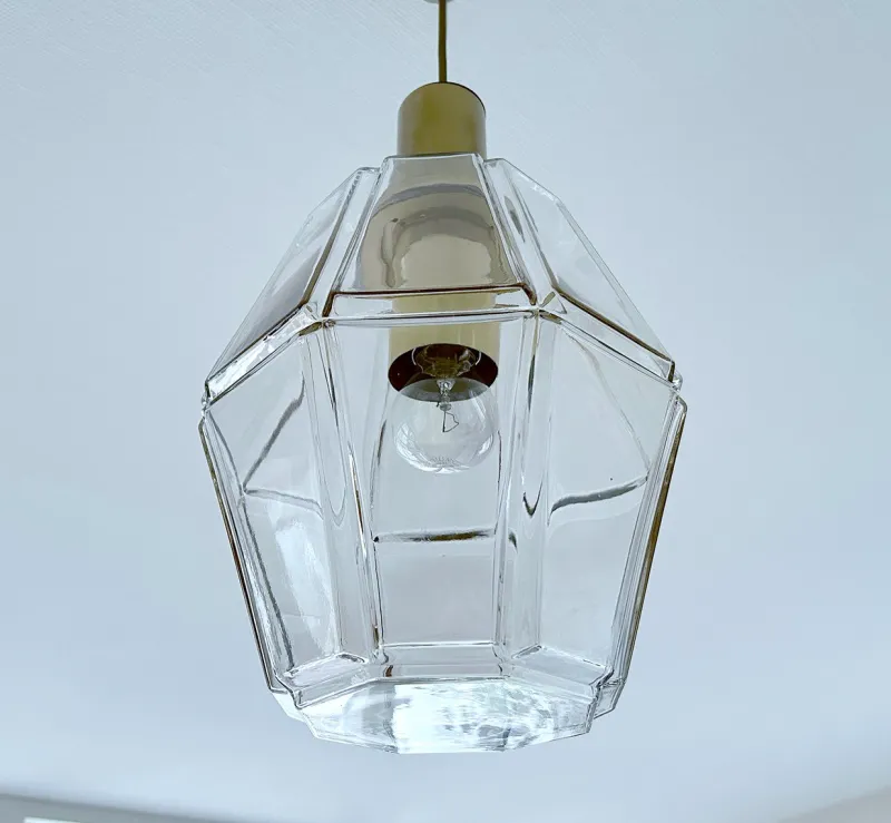 Pamono Vintage Pendant Light in Glass from Limburg> Ceiling Lights