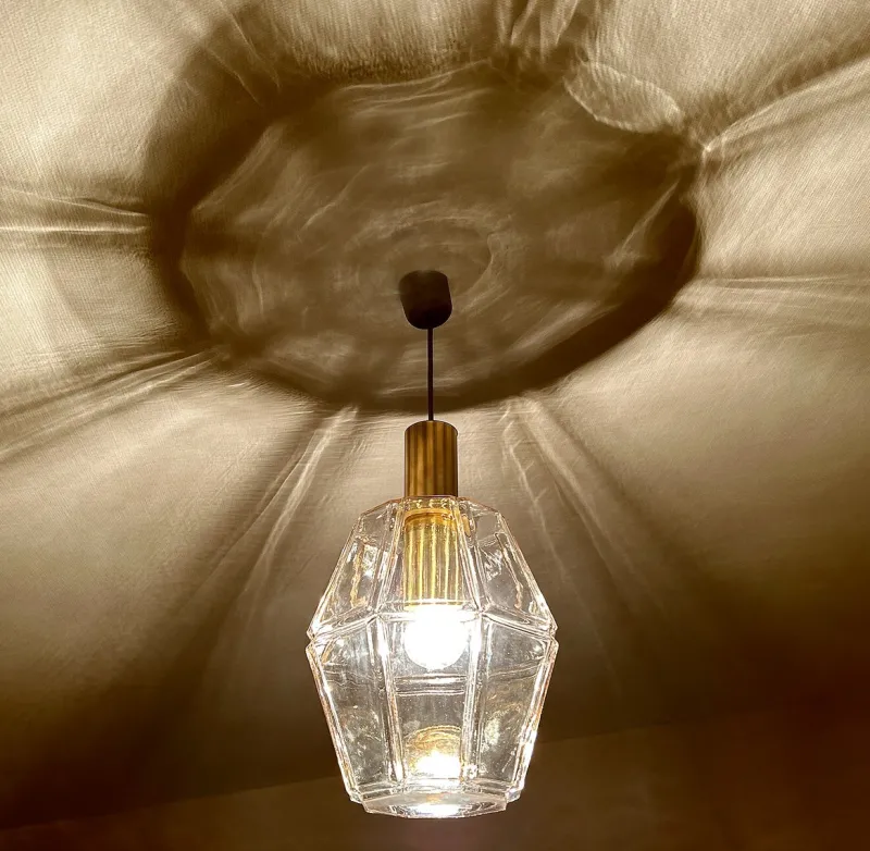 Pamono Vintage Pendant Light in Glass from Limburg> Ceiling Lights