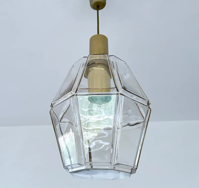 Pamono Vintage Pendant Light in Glass from Limburg> Ceiling Lights