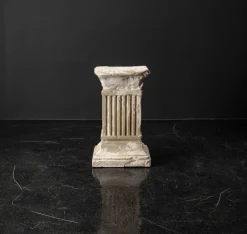 Pamono Vintage Plaster Pedestal with Flutes and Frieze, 1980s> Pedestals And Columns