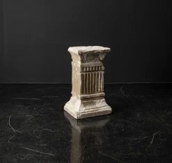 Pamono Vintage Plaster Pedestal with Flutes and Frieze, 1980s><noscript><img width=