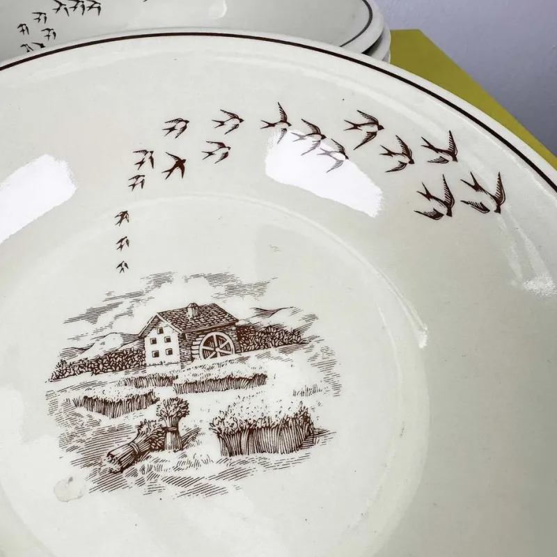 Pamono Vintage Plates from Mulino Bianco, Set of 7> Dinner Plates & Bowls