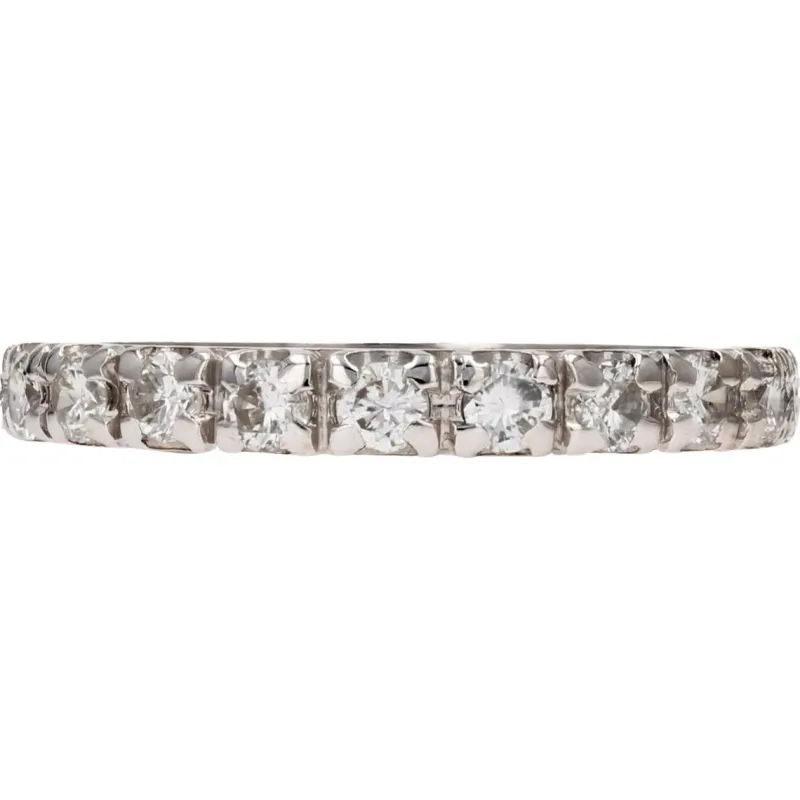 Pamono Vintage Platinum Diamonds Wedding Ring, 1950s