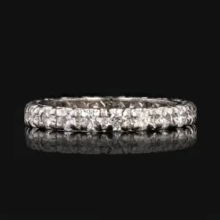 Pamono Vintage Platinum Diamonds Wedding Ring, 1950s