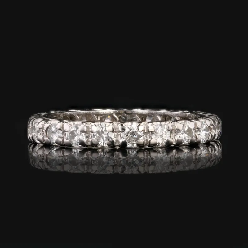 Pamono Vintage Platinum Diamonds Wedding Ring, 1950s