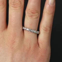 Pamono Vintage Platinum Diamonds Wedding Ring, 1950s