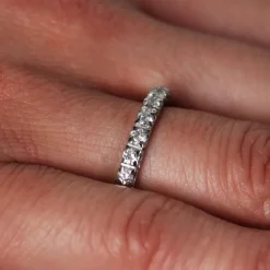 Pamono Vintage Platinum Diamonds Wedding Ring, 1950s