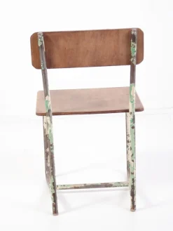Best Pamono Vintage Plywood & Steel School Chair, 1970s