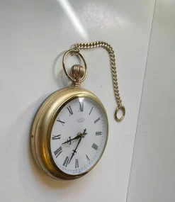 Clearance Pamono Vintage Pocket Watch Wall Clock from Landex, Japan, 1970s
