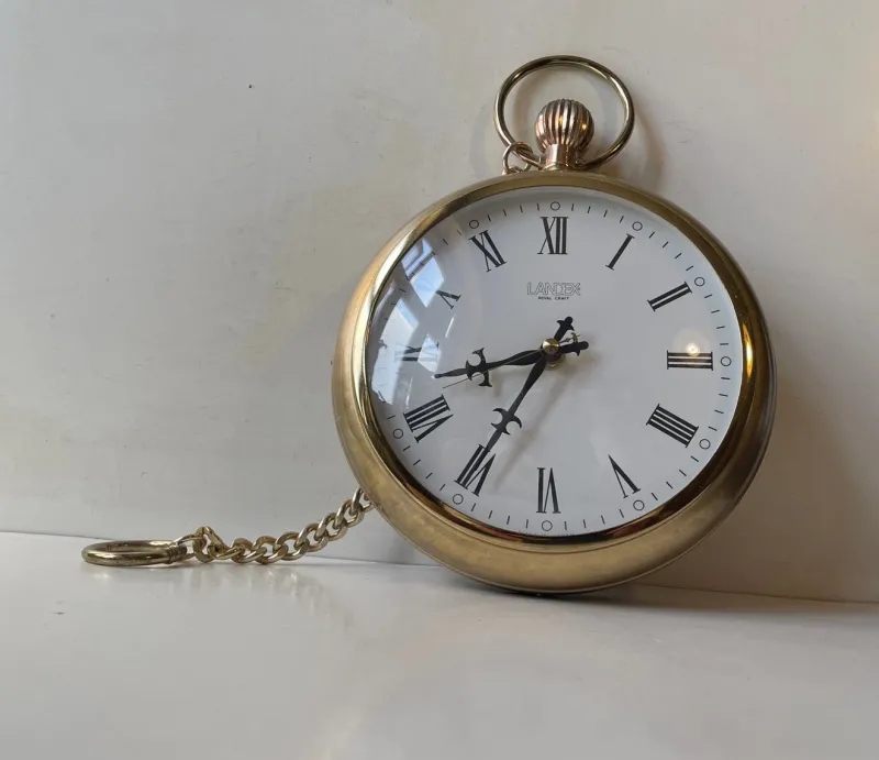 Clearance Pamono Vintage Pocket Watch Wall Clock from Landex, Japan, 1970s