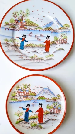 Pamono Vintage Porcelain Fudschijama Geisha Tea Service, Japan, 1960s, Set of 17><noscript><img width=