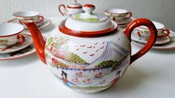 Pamono Vintage Porcelain Fudschijama Geisha Tea Service, Japan, 1960s, Set of 17><noscript><img width=