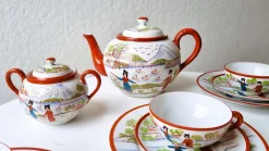 Pamono Vintage Porcelain Fudschijama Geisha Tea Service, Japan, 1960s, Set of 17><noscript><img width=