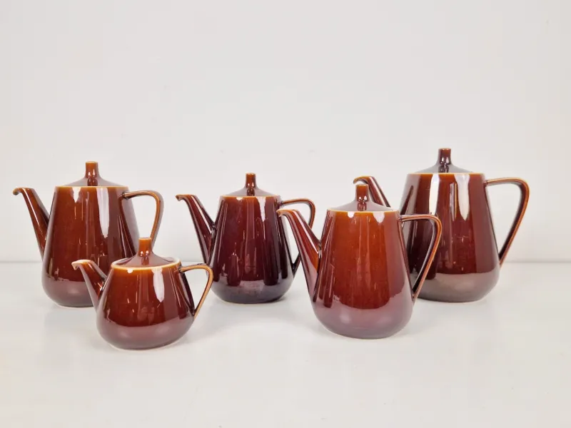 Pamono Vintage Porcelain Tea Pots from Villeroy & Boch Luxembourg, 1960s, Set of 5> Coffee & Tea Service