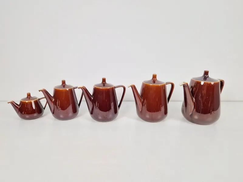 Pamono Vintage Porcelain Tea Pots from Villeroy & Boch Luxembourg, 1960s, Set of 5> Coffee & Tea Service