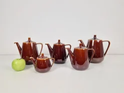 Pamono Vintage Porcelain Tea Pots from Villeroy & Boch Luxembourg, 1960s, Set of 5><noscript><img width=