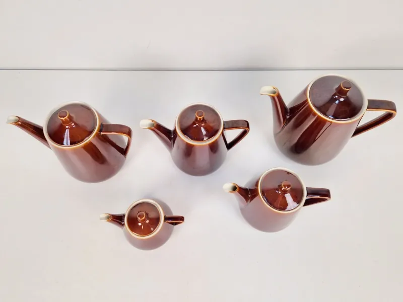 Pamono Vintage Porcelain Tea Pots from Villeroy & Boch Luxembourg, 1960s, Set of 5> Coffee & Tea Service