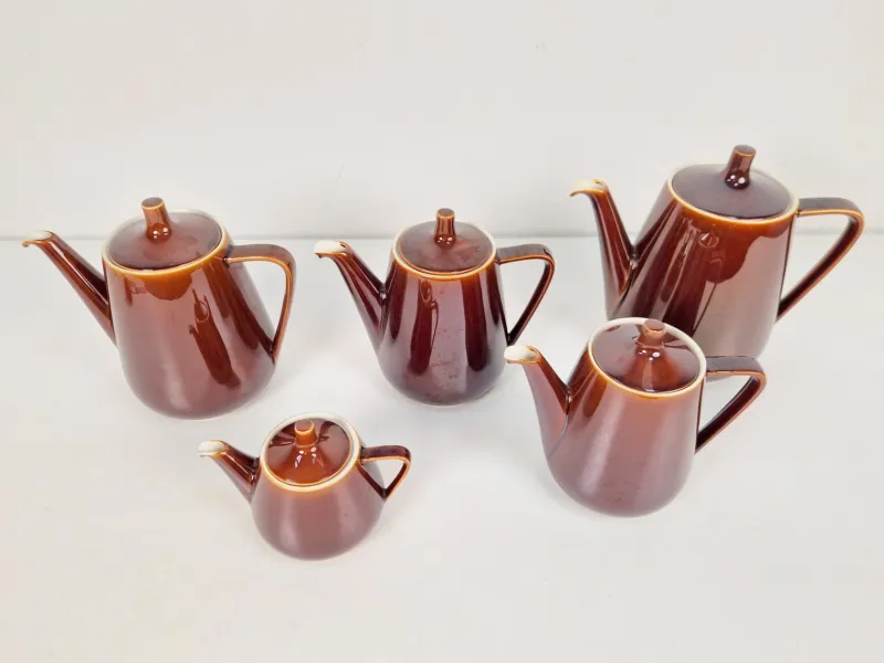 Pamono Vintage Porcelain Tea Pots from Villeroy & Boch Luxembourg, 1960s, Set of 5> Coffee & Tea Service