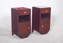 Pamono Vintage Portuguese Deco-Style Bedside Tables, 1920, Set of 2