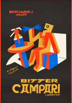 Pamono Vintage Poster by Fortunato Depero, 1980s> Posters