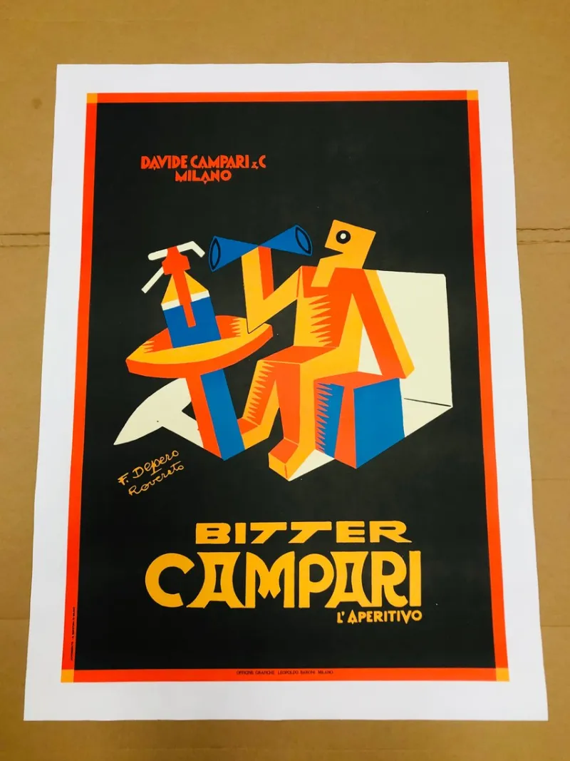 Pamono Vintage Poster by Fortunato Depero, 1980s> Posters
