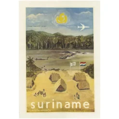 Pamono Vintage Poster from the Suriname Tourist Bureau, 1950s> Posters|Wall Decor