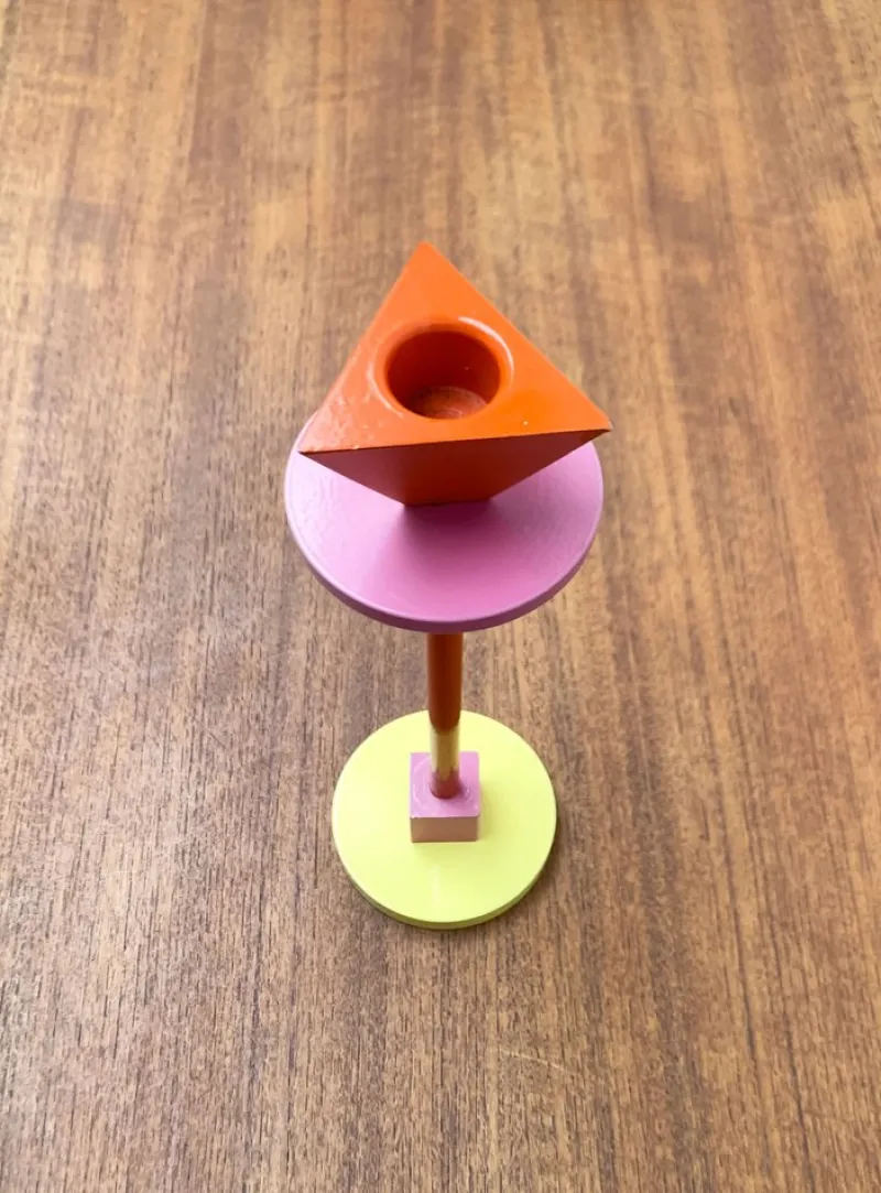 Pamono Vintage Postmodern Konfetti Metal and Wood Candleholder by Anna Efverlund for Ikea, 1980s> Candleholders
