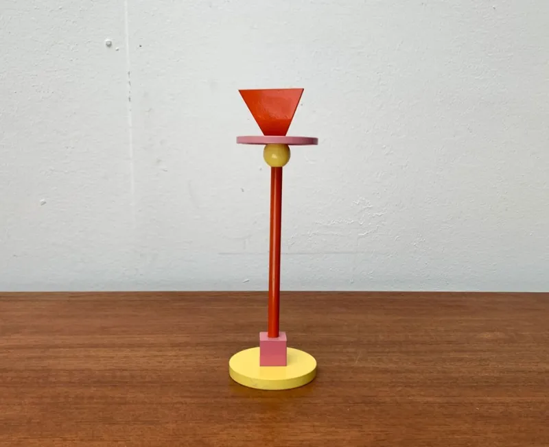 Pamono Vintage Postmodern Konfetti Metal and Wood Candleholder by Anna Efverlund for Ikea, 1980s> Candleholders