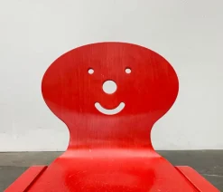 Pamono Vintage Postmodern Wooden Children Clown Face Chair, 1990s> Children's Chairs