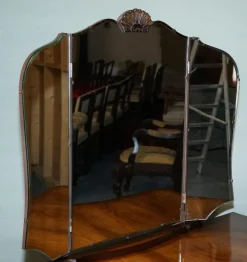Best Pamono Vintage Queen Anne Style Legs Dressing Table with Large Mirror