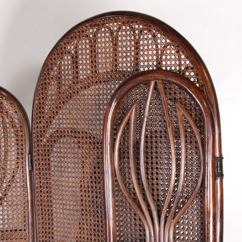Pamono Vintage Rattan Folding Screens, 1970s, Set of 2> Room Dividers & Screens