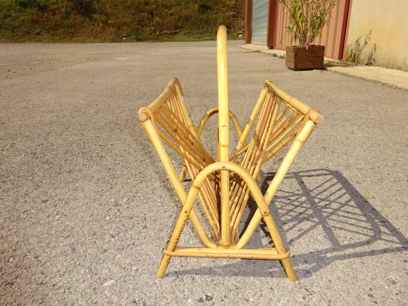Pamono Vintage Rattan Magazine Holder> Magazine Racks