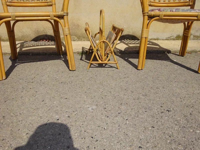 Pamono Vintage Rattan Magazine Holder> Magazine Racks