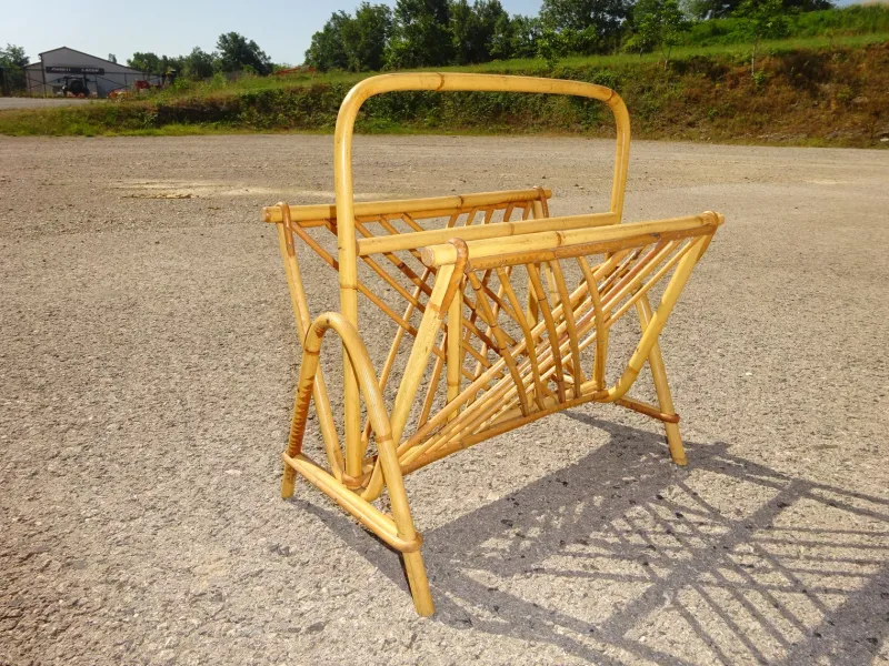 Pamono Vintage Rattan Magazine Holder> Magazine Racks