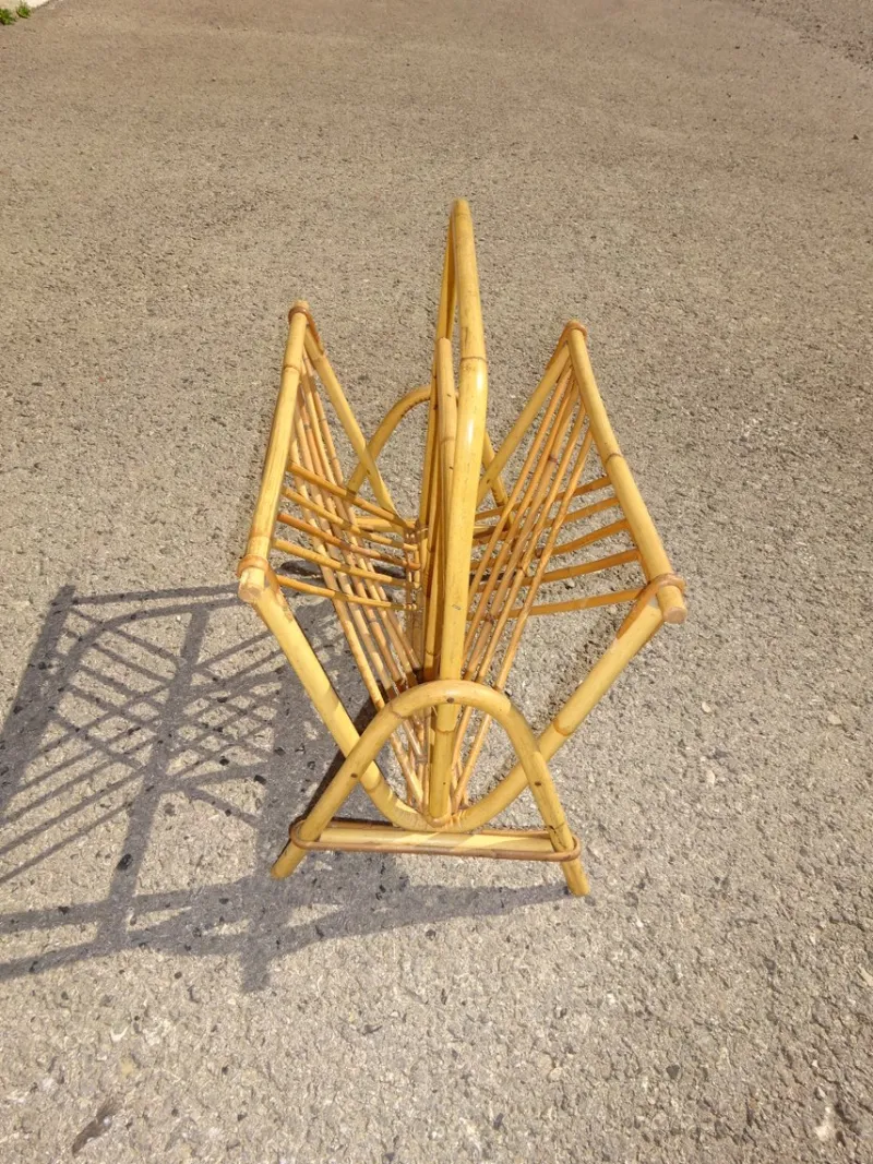 Pamono Vintage Rattan Magazine Holder> Magazine Racks
