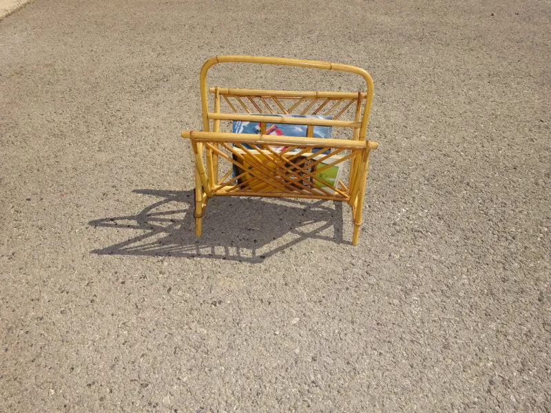 Pamono Vintage Rattan Magazine Holder> Magazine Racks