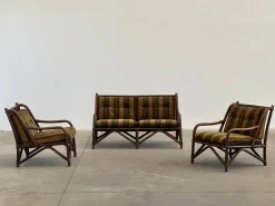 Outlet Pamono Vintage Rattan Outdoor Set, 1970s, Set of 3