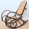 Outlet Pamono Vintage Rattan Rocking Chair in the style of Thonet, 1970s