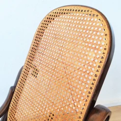 Outlet Pamono Vintage Rattan Rocking Chair in the style of Thonet, 1970s