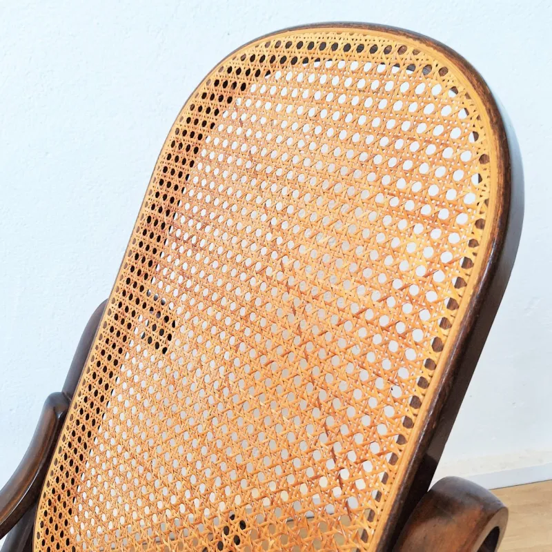 Outlet Pamono Vintage Rattan Rocking Chair in the style of Thonet, 1970s