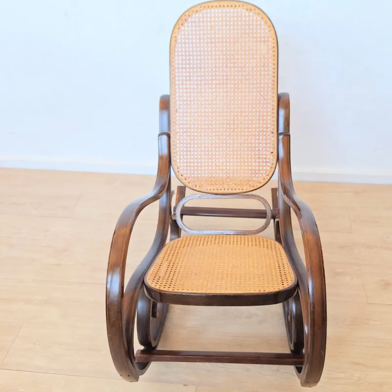 Outlet Pamono Vintage Rattan Rocking Chair in the style of Thonet, 1970s