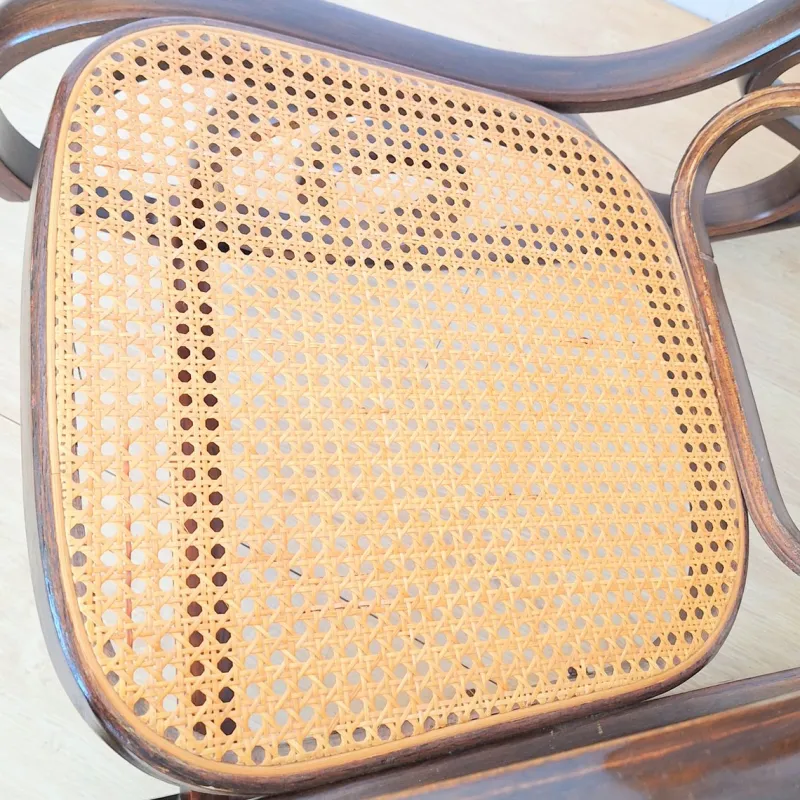 Outlet Pamono Vintage Rattan Rocking Chair in the style of Thonet, 1970s