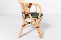 Pamono Vintage Rattan-Bamboo Indoor/Outdoor Chairs with Table, 1970s, Set of 3><noscript><img width=