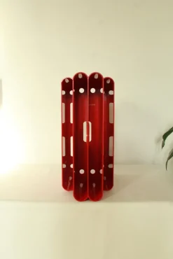 Pamono Vintage Red Plastic Carminio Magazine Holder by Giotto Stoppino for Kartell, Italy, 1980s><noscript><img width=